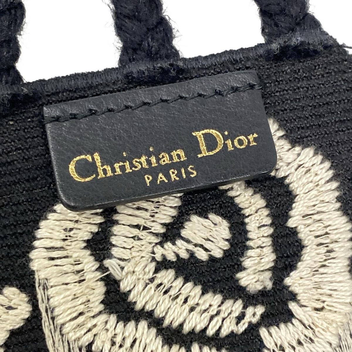Dior Belt Black Ivory Embroidery Mexican Flower Cotton — view 4