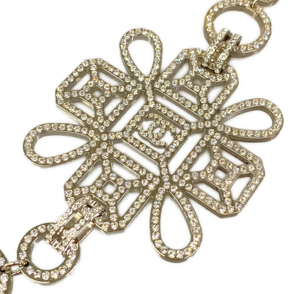 Chanel Belt Silver Chain CC Logo — view 3