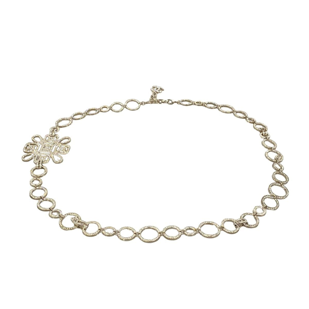 Chanel Belt Silver Chain CC Logo — view 2