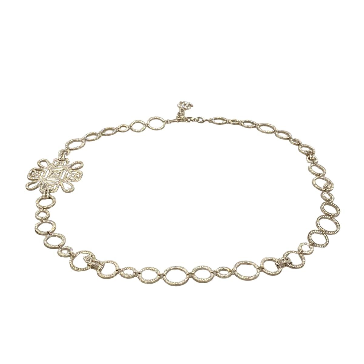 Chanel Belt Silver Chain CC Logo — view 2
