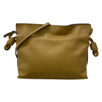 Loewe Shoulder Bag Flamenco Clutch Mini Brown Removable Strap Drawstring Leather