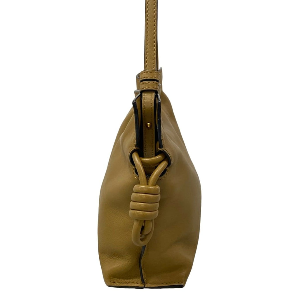 Loewe Shoulder Bag Flamenco Clutch Mini Brown Removable Strap Drawstring Leather — view 4