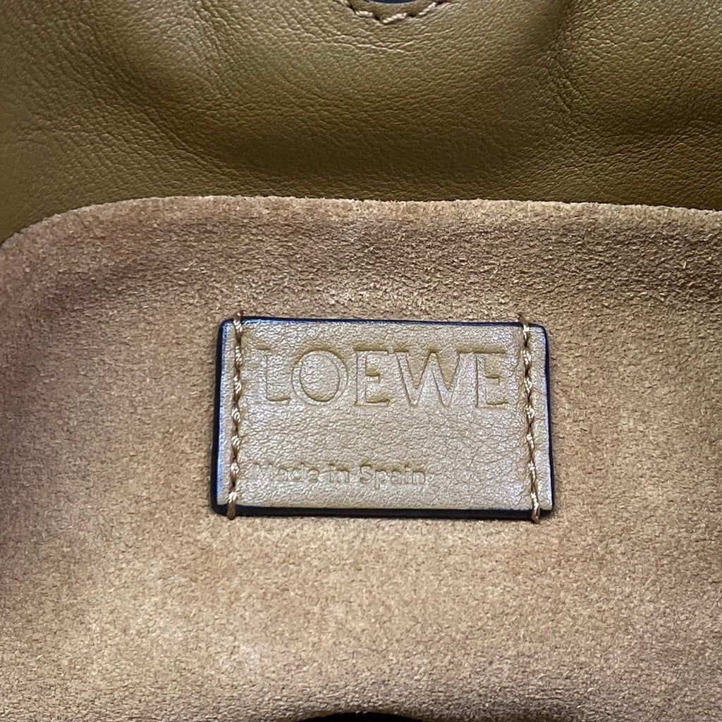 Loewe Shoulder Bag Flamenco Clutch Mini Brown Removable Strap Drawstring Leather — view 8