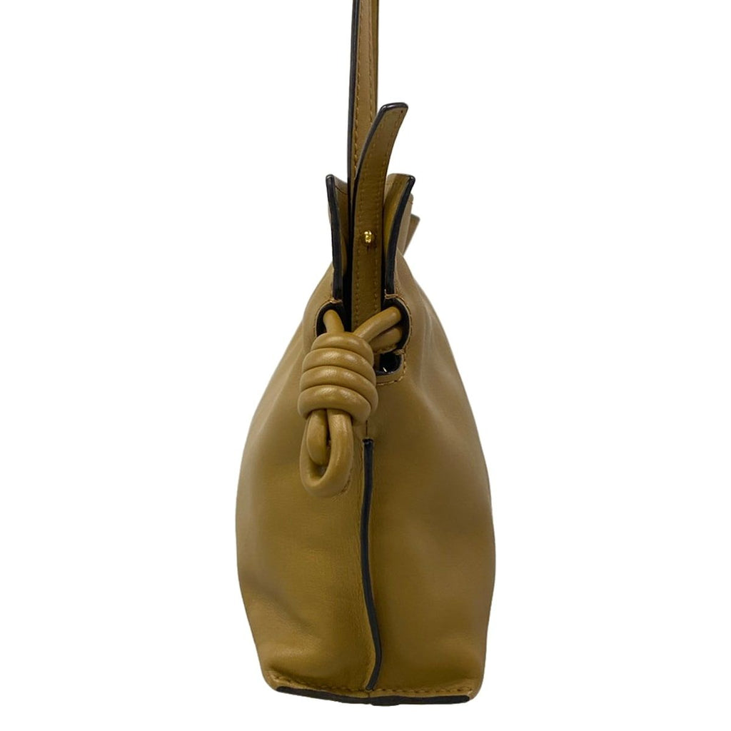 Loewe Shoulder Bag Flamenco Clutch Mini Brown Removable Strap Drawstring Leather — view 2