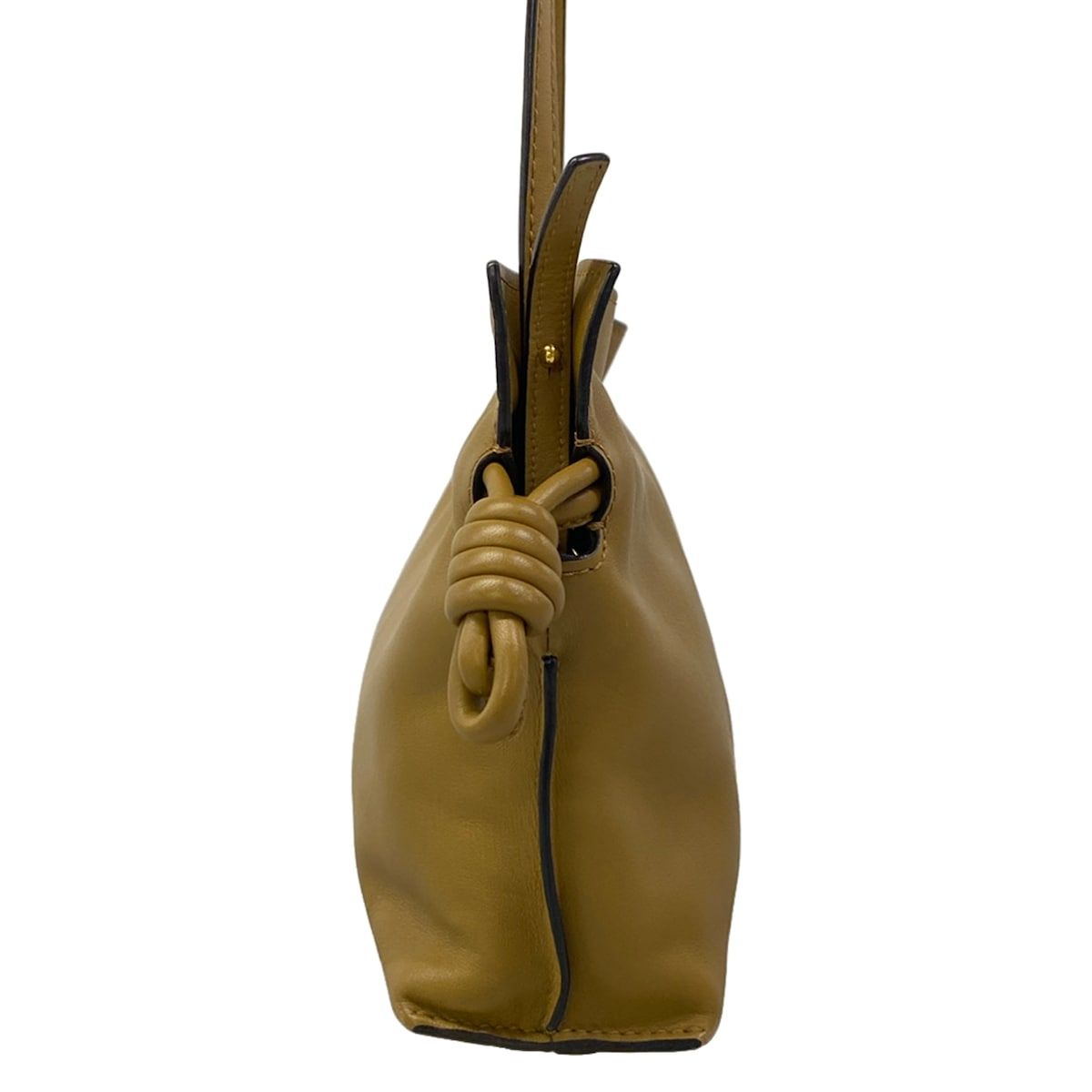 Loewe Shoulder Bag Flamenco Clutch Mini Brown Removable Strap Drawstring Leather — view 2