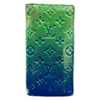 Louis Vuitton Wallet Taurillon Illusion Portefeuille Brazza Blue Vert