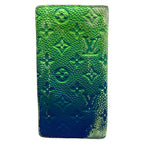 Louis Vuitton Wallet Taurillon Illusion Portefeuille Brazza Blue Vert — view 2