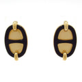 Hermes Earrings Mini Maillon Pink Gold Black