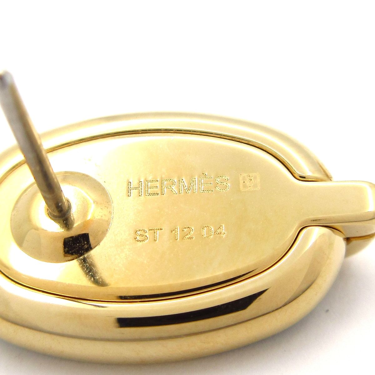 Hermes Earrings Mini Maillon Pink Gold Black — view 5