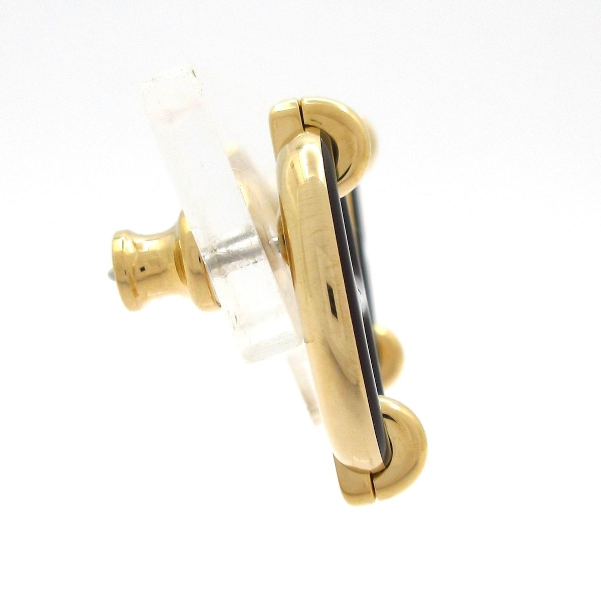 Hermes Earrings Mini Maillon Pink Gold Black — view 2