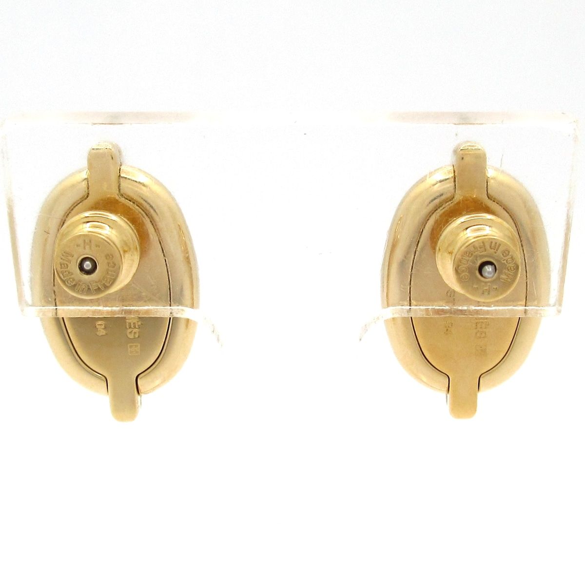 Hermes Earrings Mini Maillon Pink Gold Black — view 3
