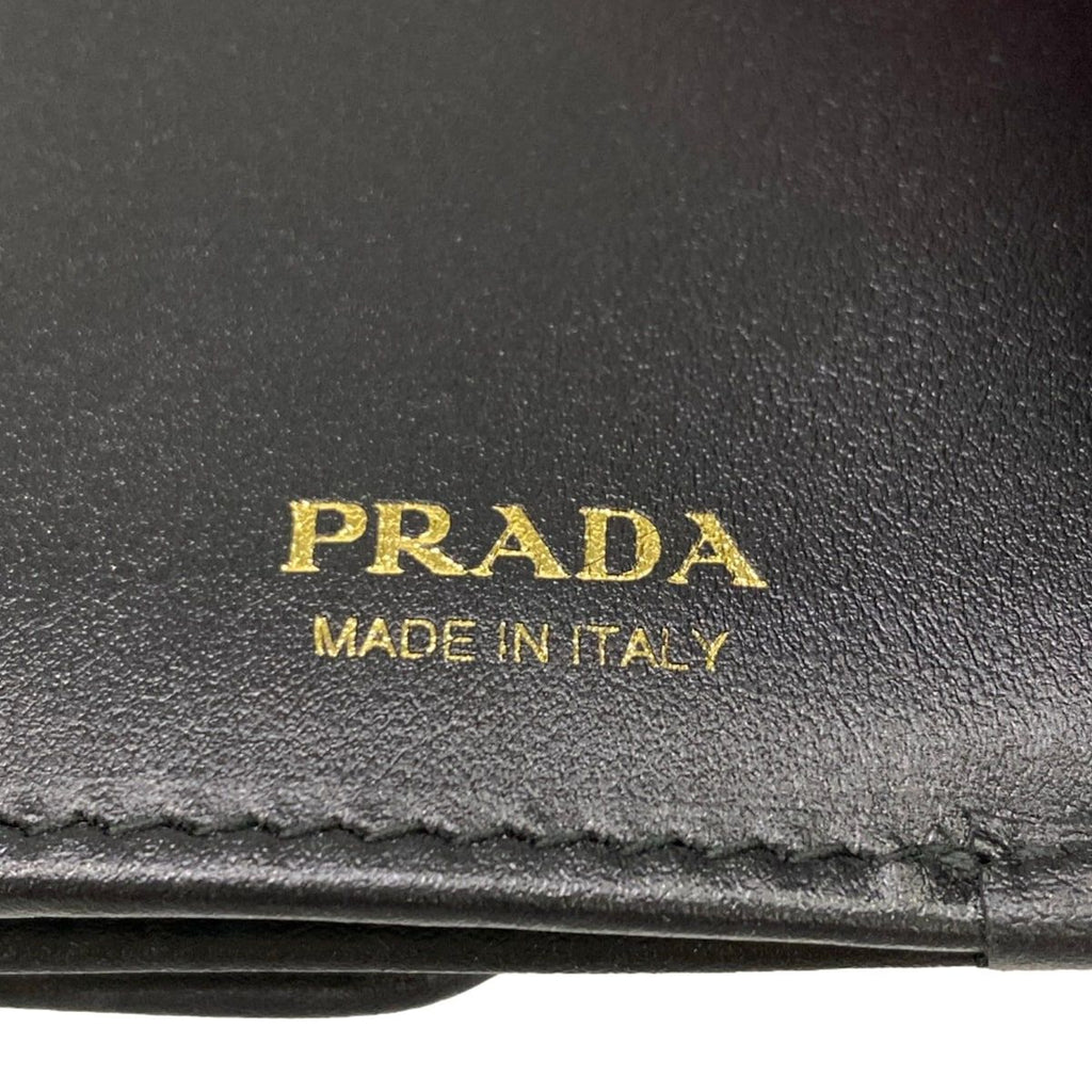 Prada Trifold Wallet Black Leather — view 5