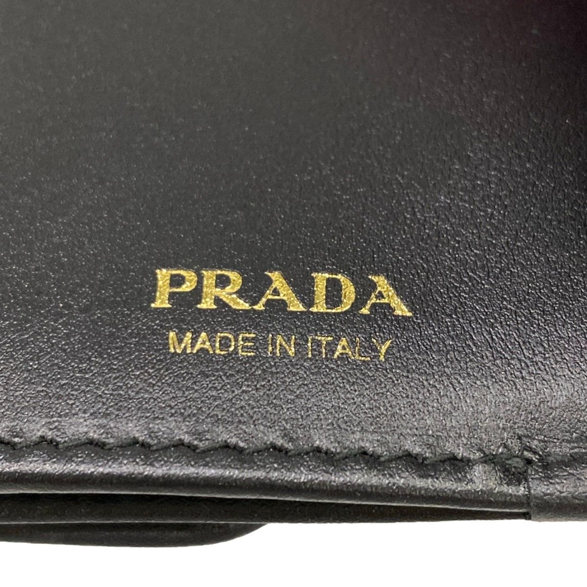 Prada Trifold Wallet Black Leather — view 5