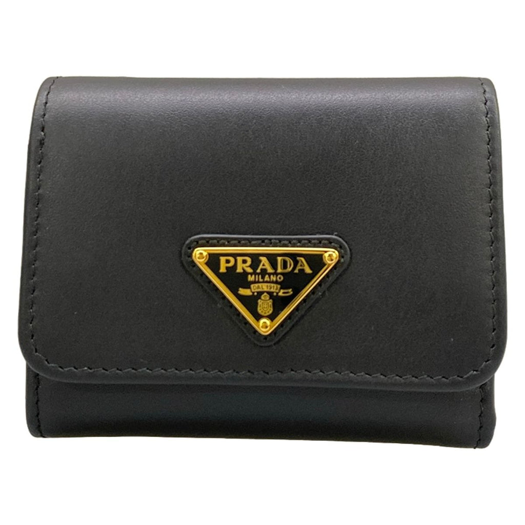 Prada Trifold Wallet Black Leather
