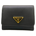 Prada Trifold Wallet Black Leather
