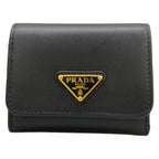 Prada Trifold Wallet Black Leather