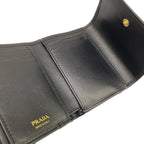 Prada Trifold Wallet Black Leather — view 3