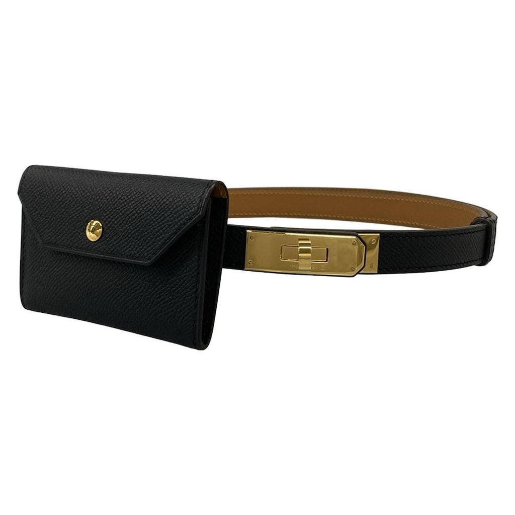 Hermes Belt Kelly Pocket 18 with Black Gold Pouch