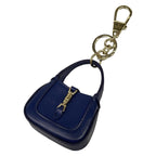 Gucci Key Holder New Jackie Navy Gold Bag Motif Leather
