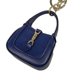 Gucci Key Holder New Jackie Navy Gold Bag Motif Leather — view 4
