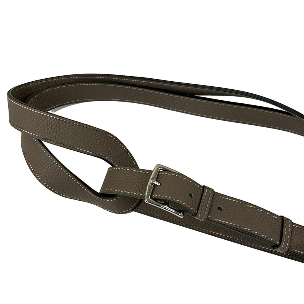 Hermes Belt 90 Etriviere Double Tour Etoupe Silver — view 7