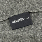 Hermes Shawl Gray Cashmere Silk Scarf — view 2