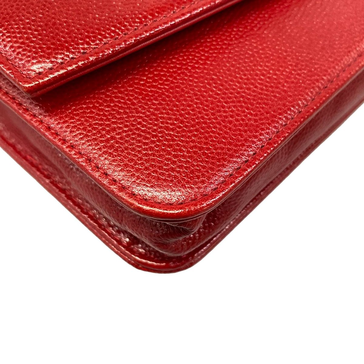 Chanel Wallet Red Chain Shoulder — view 7