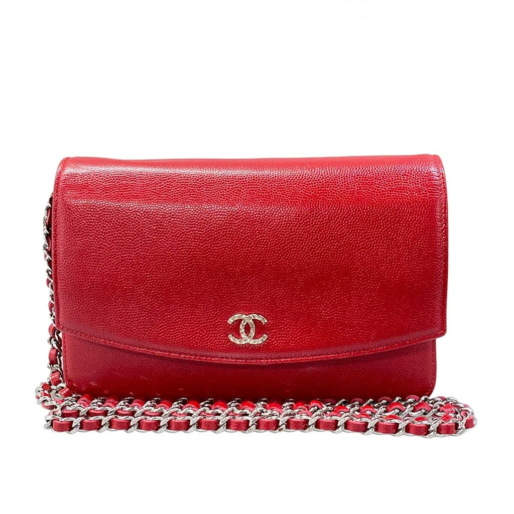 Chanel Wallet Red Chain Shoulder