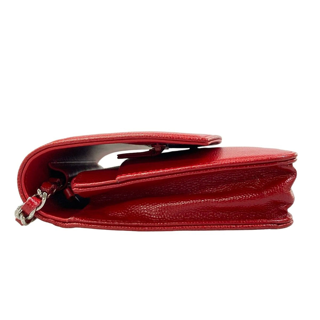 Chanel Wallet Red Chain Shoulder — view 9