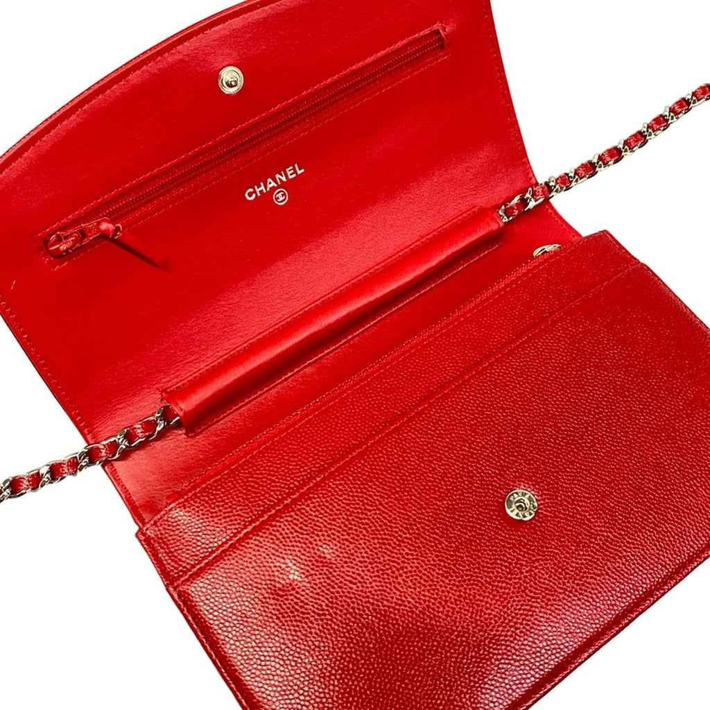 Chanel Wallet Red Chain Shoulder — view 3