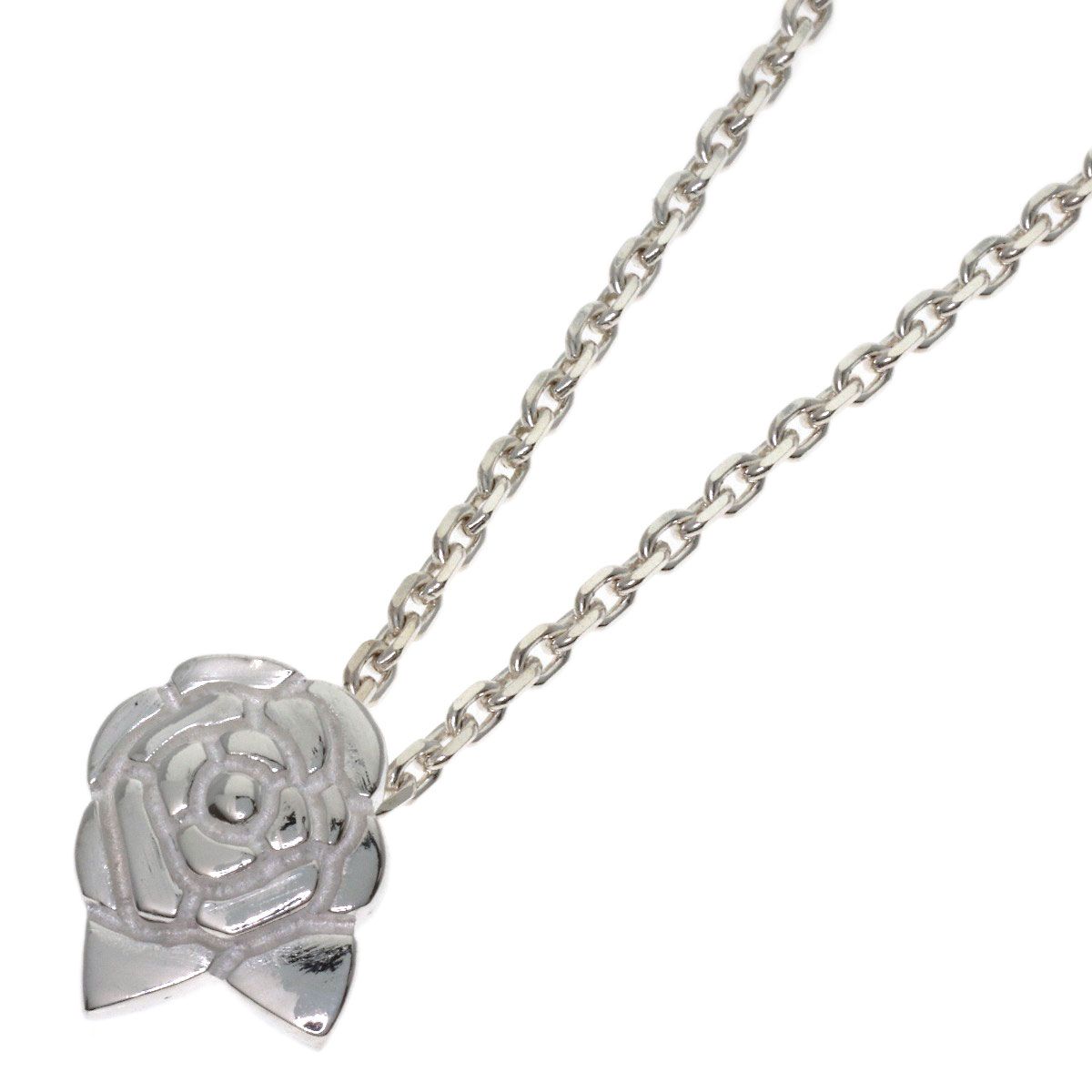 Chanel Camellia Necklace Silver