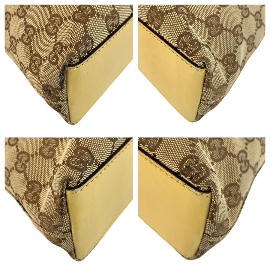 Gucci Jackie Beige Yellow Gold GG Canvas Leather Shoulder — view 4