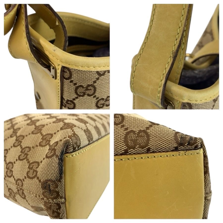 Gucci Jackie Beige Yellow Gold GG Canvas Leather Shoulder — view 6