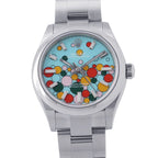 Rolex Oyster Perpetual 31 Roulette Watch Turquoise Blue Dial Celebration