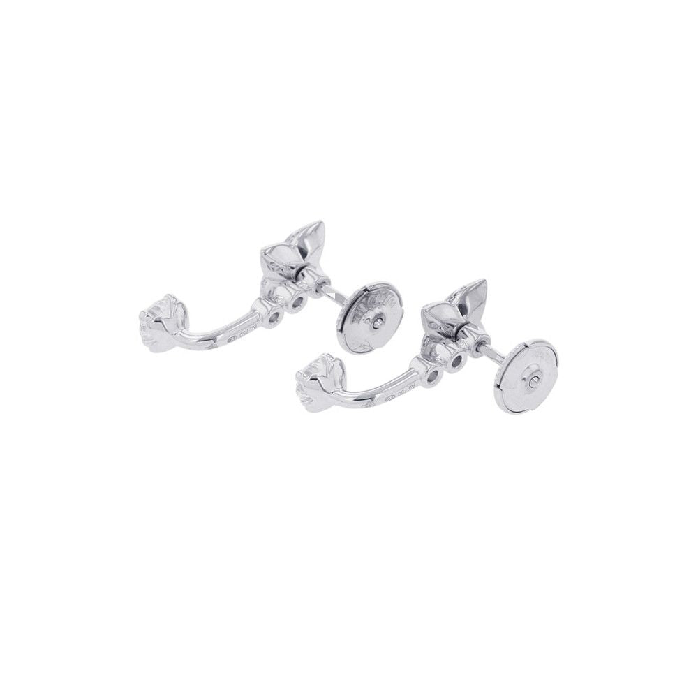 Louis Vuitton Earrings LV Diamond Double Round Total 18k White Gold — view 3