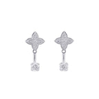 Louis Vuitton Earrings LV Diamond Double Round Total 18k White Gold