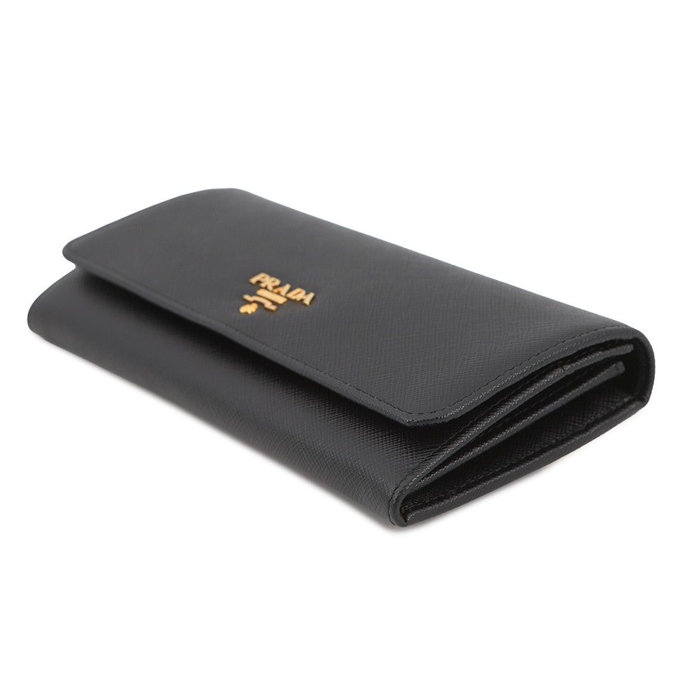 Prada Wallet Saffiano Leather Black with Card Case — view 2
