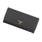 Prada Wallet Saffiano Leather Black with Card Case