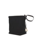 Saint Laurent Paris Pouch Rive Gauche Embroidered Wool Black — view 2