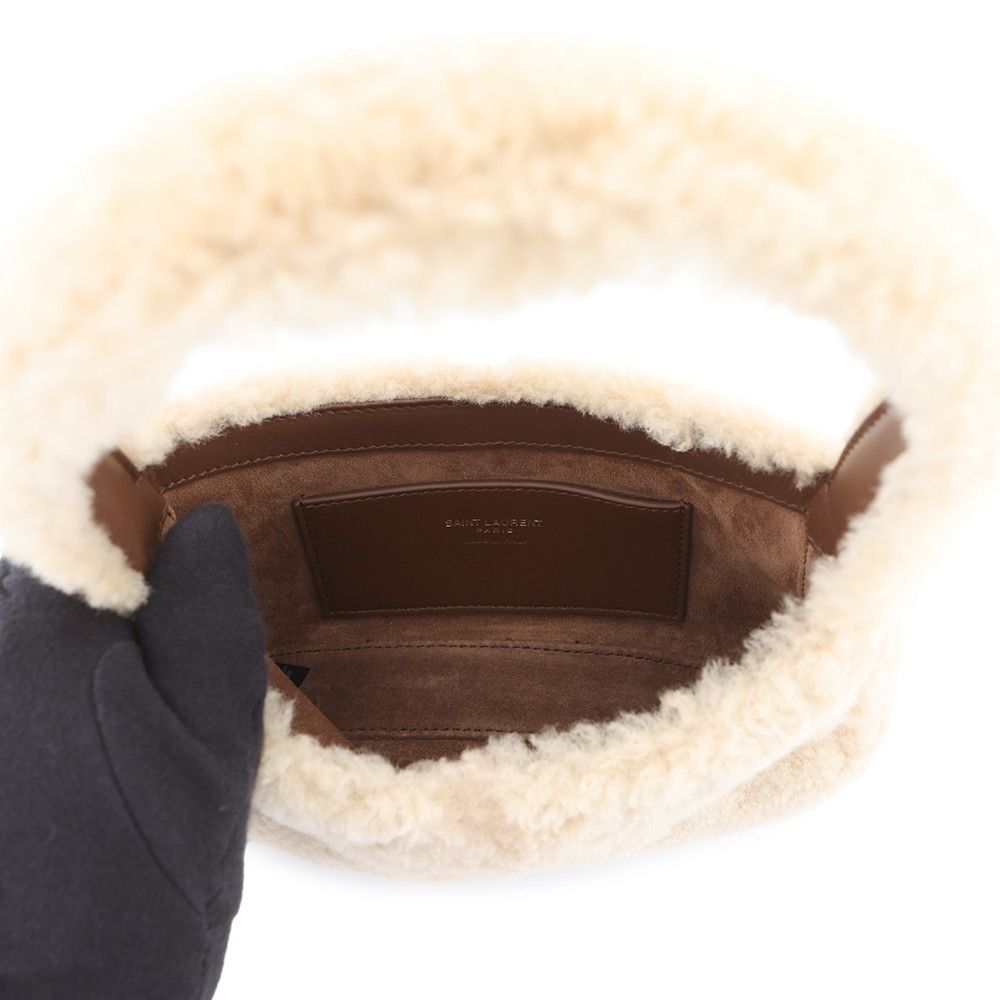 Saint Laurent Paris Handbag le 5 a 7 Mini Hobo Shearling Leather — view 5