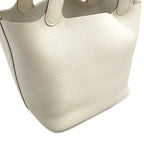 Hermes Handbag Picotin Lock MM Cles Silver Taurillon Clemence Tote — view 6