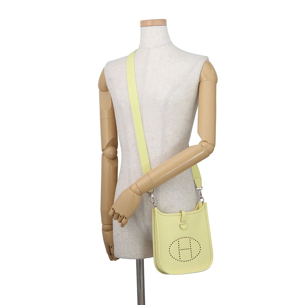Hermes Shoulder Bag Evelyne TPM Amazon 111 cm Limoncello Silver Taurillon — view 4