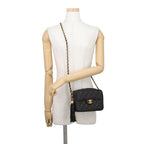 Chanel Shoulder Bag Quilted CC Logo Fringe Tassel Lambskin Black — view 4