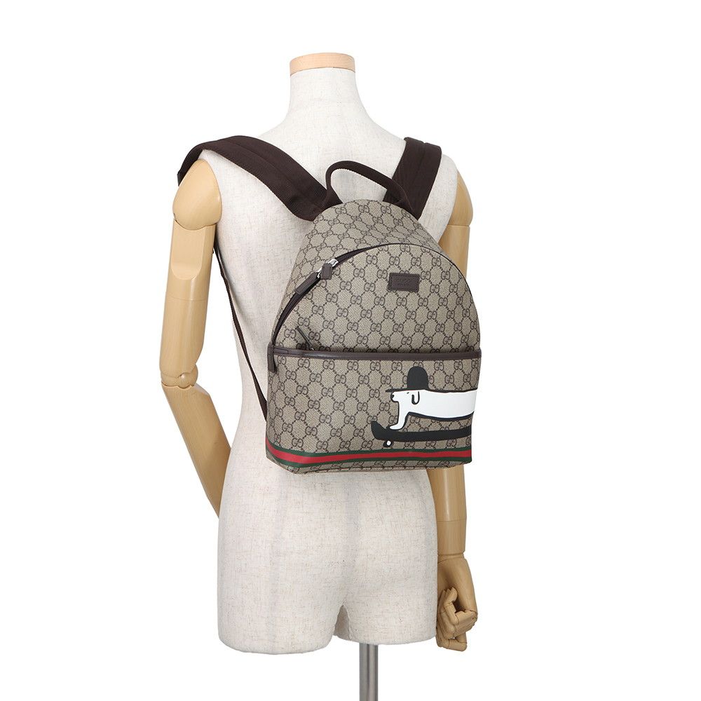 Gucci Backpack Children's Dog GG Supreme Leather Kids Yuan Roberts — view 4