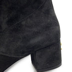 Chanel Long Boots CC Logo Suede Calfskin 36.5 Shoes Black — view 7