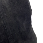 Chanel Long Boots CC Logo Suede Calfskin 36.5 Shoes Black — view 6