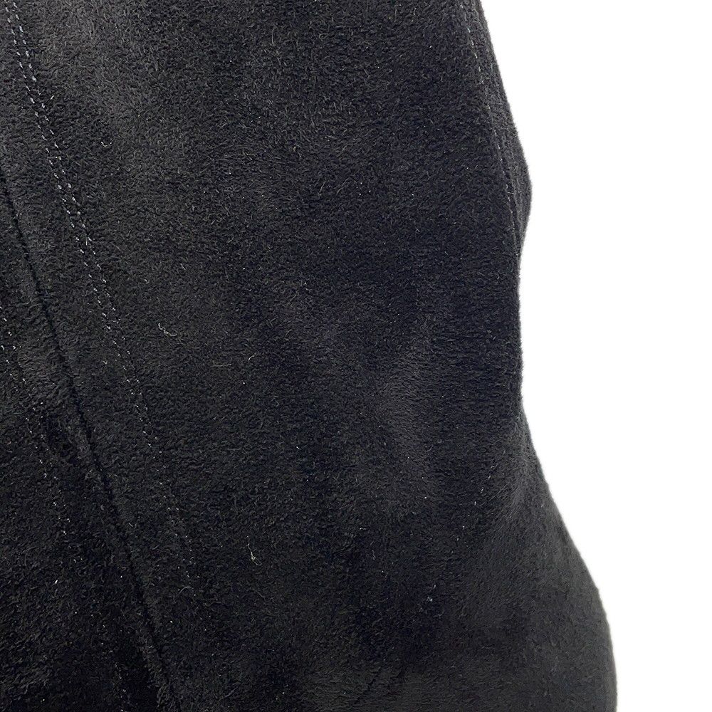 Chanel Long Boots CC Logo Suede Calfskin 36.5 Shoes Black — view 6