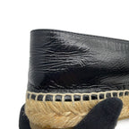 Chanel Espadrilles CC Logo Flat Shoes Patent Leather 37 Slip on Black — view 7