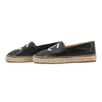 Chanel Espadrilles CC Logo Flat Shoes Patent Leather 37 Slip on Black — view 2