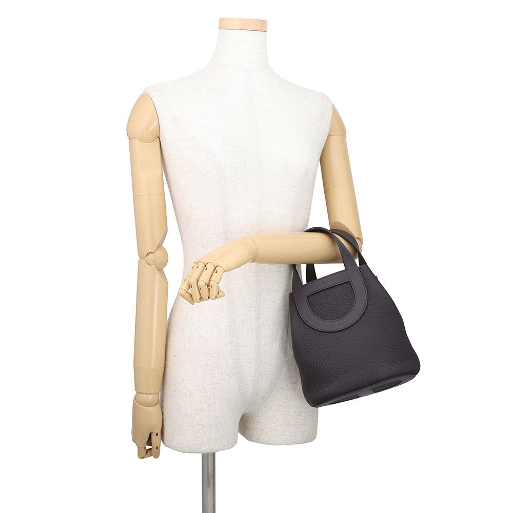 Hermes Tote in the Loop 18 Cassis Gold Taurillon Clemence Swift — view 4